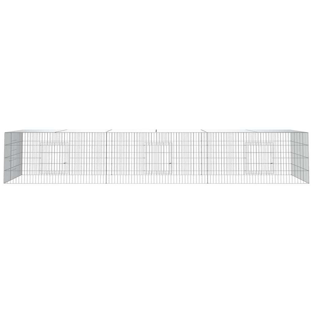 Conigliera con 3 Pannelli 325x109x54 cm Ferro Zincato