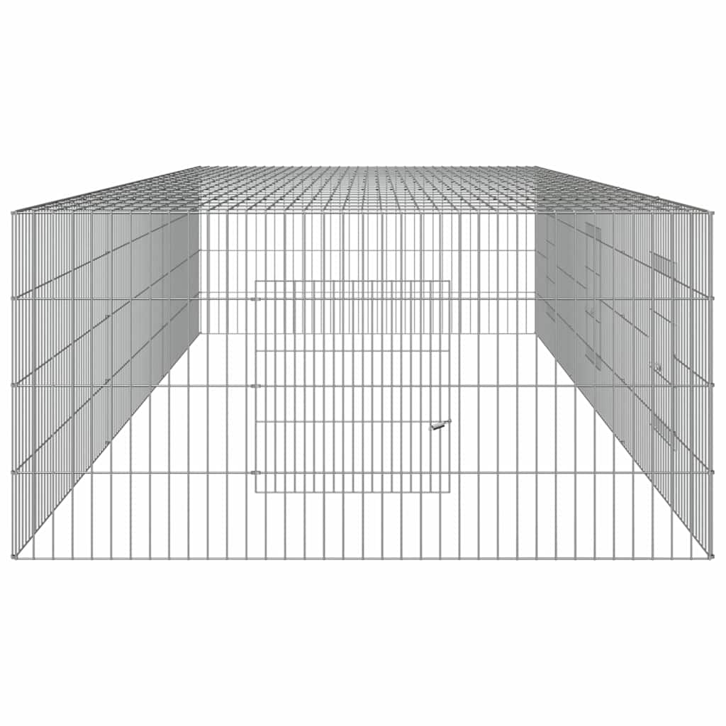 Conigliera con 3 Pannelli 325x109x54 cm Ferro Zincato