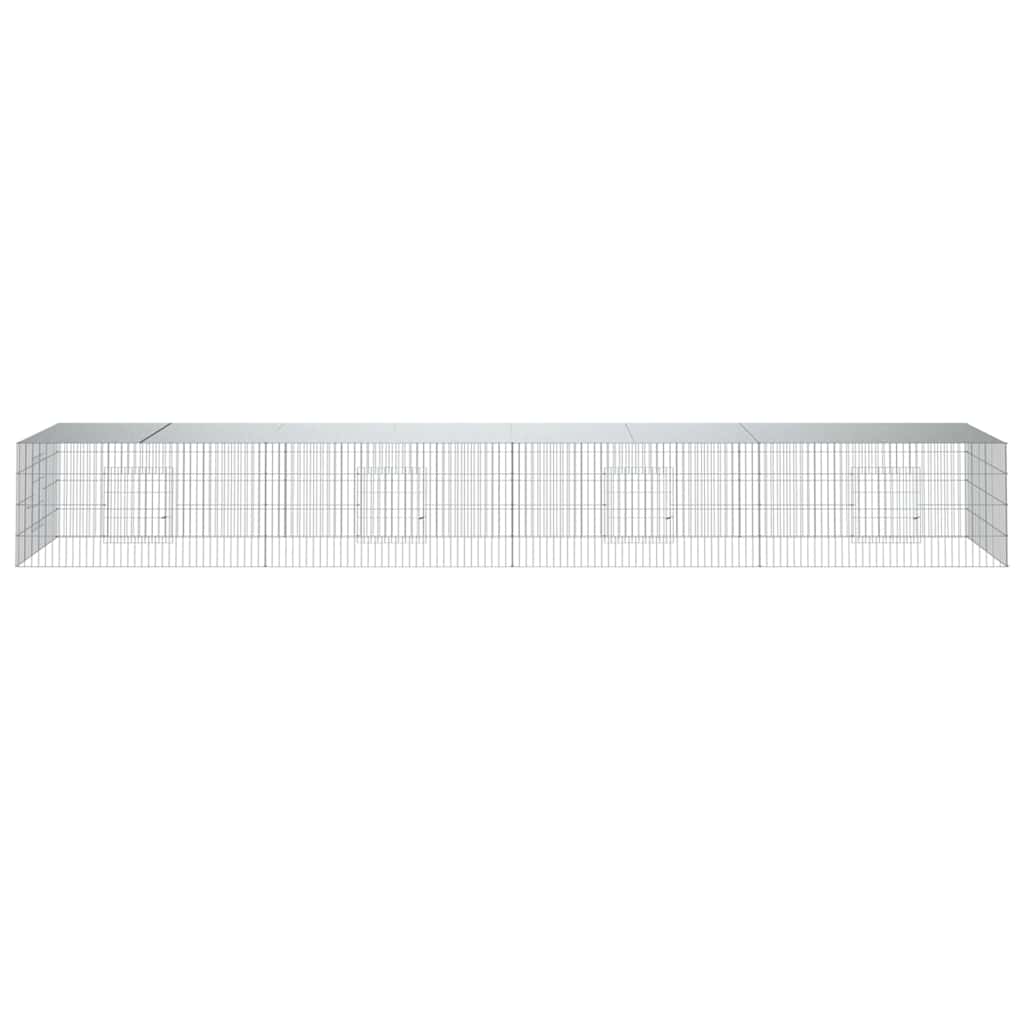 Conigliera con 4 Pannelli 433x109x54 cm Ferro Zincato