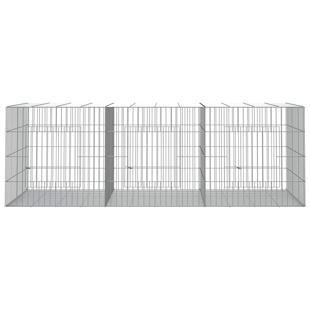 Conigliera con 3 Pannelli 163x79x54 cm Ferro Zincato