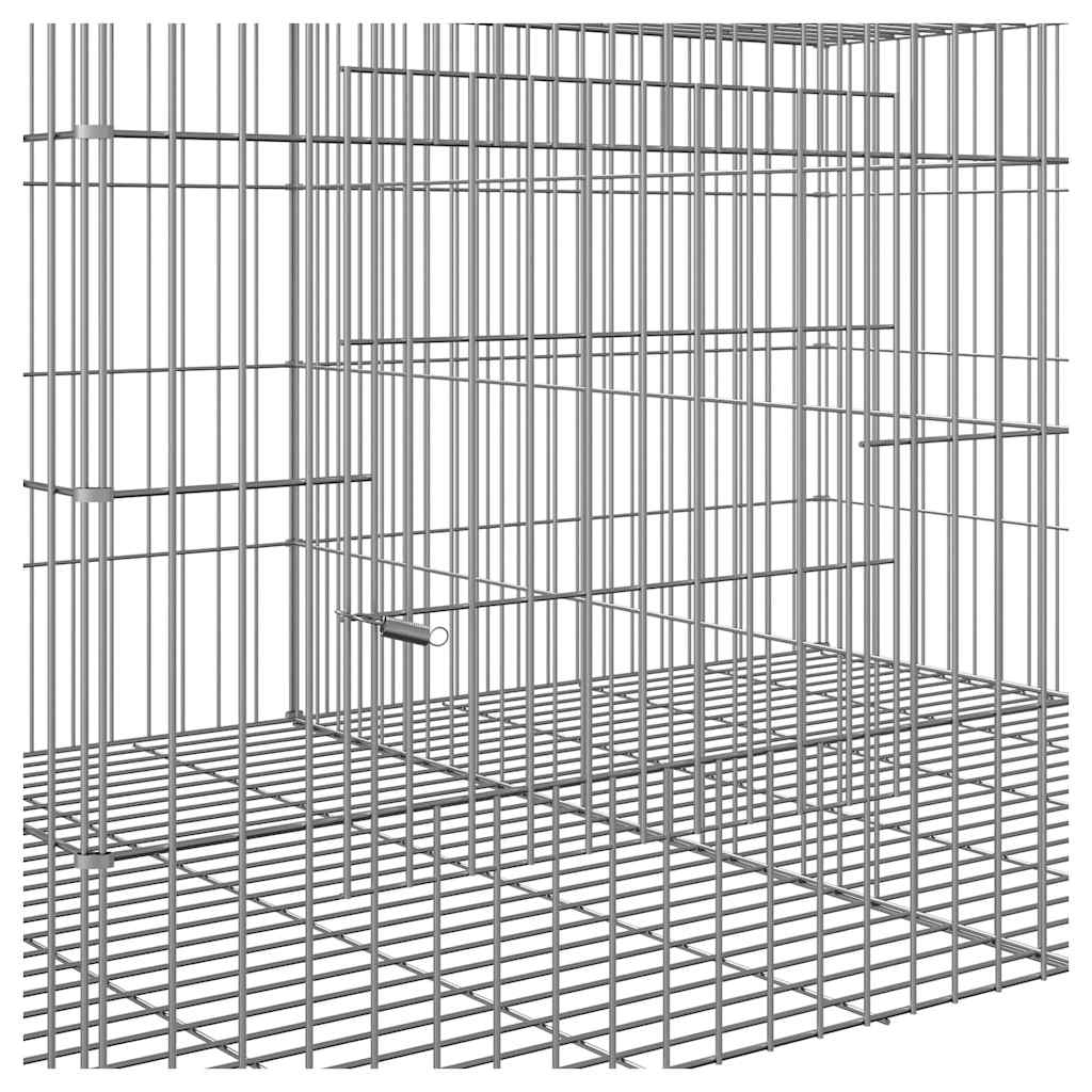 Conigliera con 3 Pannelli 163x79x54 cm Ferro Zincato