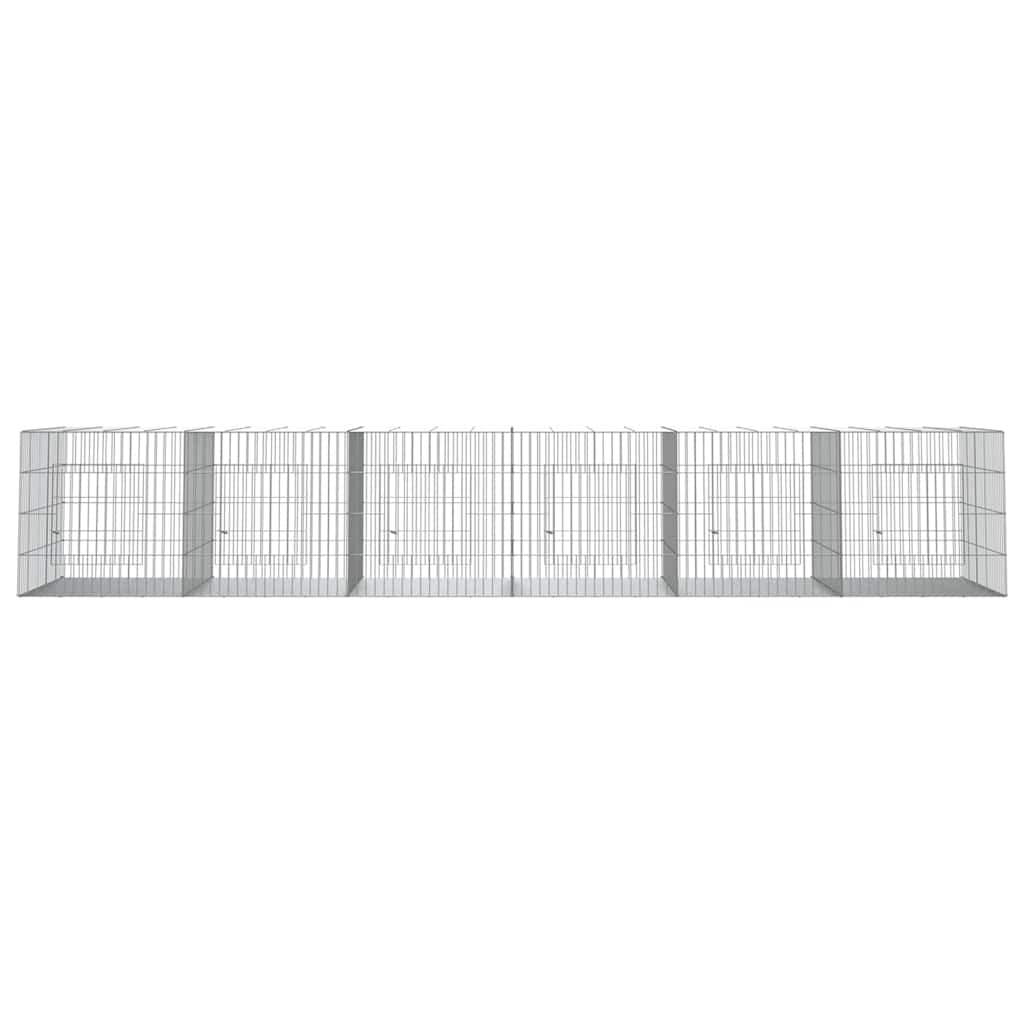 Conigliera con 6 Pannelli 327x79x54 cm Ferro Zincato