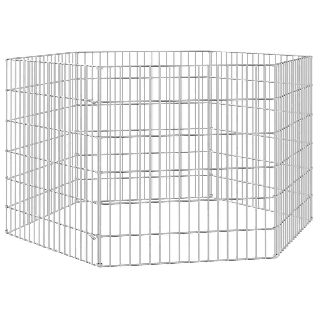 Recinto per Animali Ruspante 6 Pannelli 54x60 cm Ferro Zincato