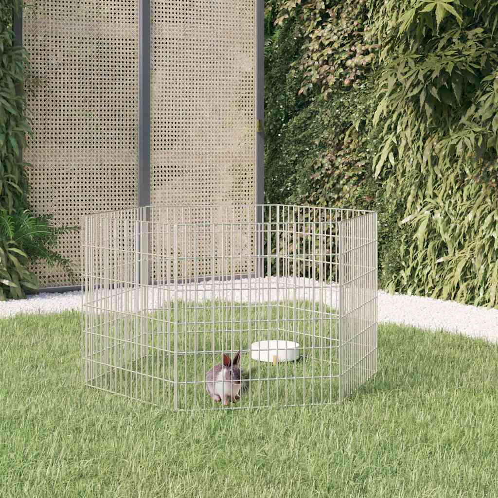 Recinto per Animali Ruspante 6 Pannelli 54x60 cm Ferro Zincato
