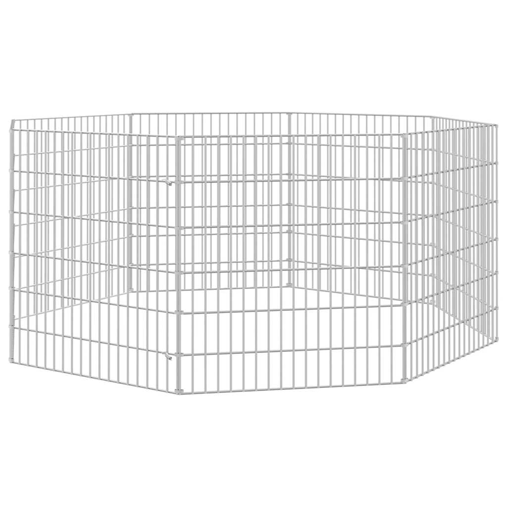 Recinto per Animali Ruspante 8 Pannelli 54x60 cm Ferro Zincato