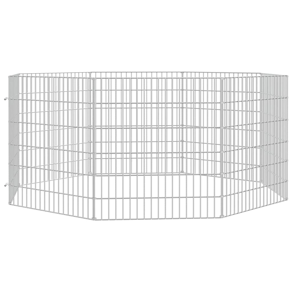 Recinto per Animali Ruspante 8 Pannelli 54x60 cm Ferro Zincato