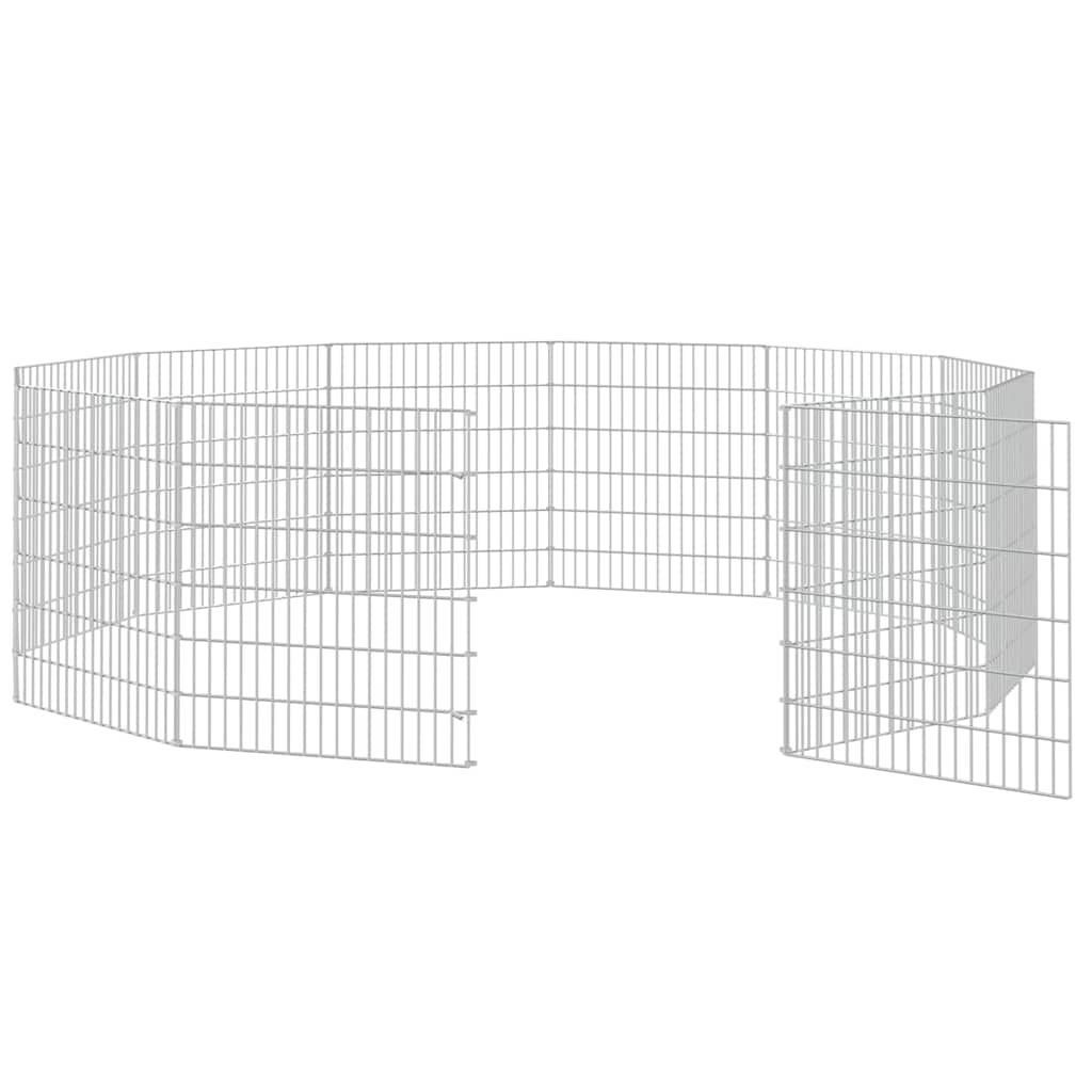 Recinto per Animali Ruspante 12 Pannelli 54x60 cm Ferro Zincato