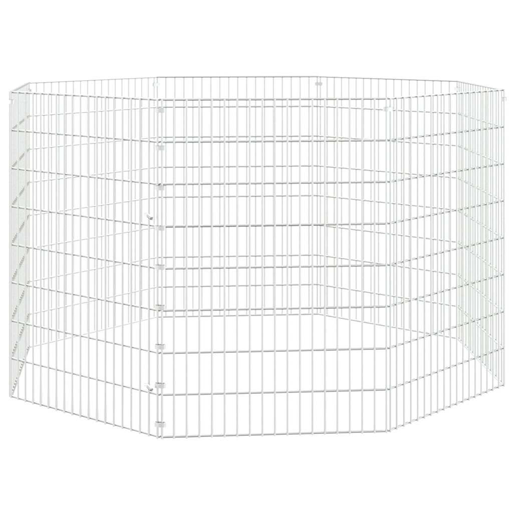 Recinto per Animali Ruspante 8 Pannelli 54x80 cm Ferro Zincato