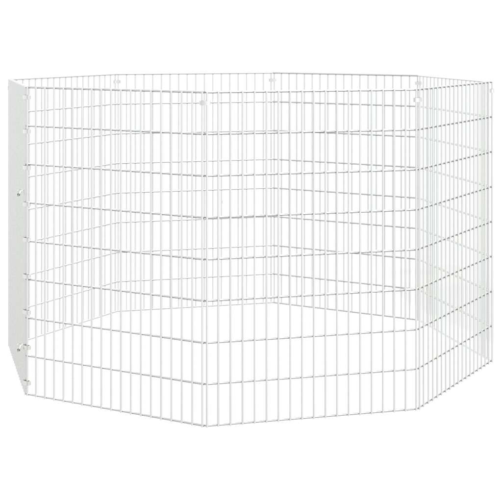 Recinto per Animali Ruspante 8 Pannelli 54x80 cm Ferro Zincato