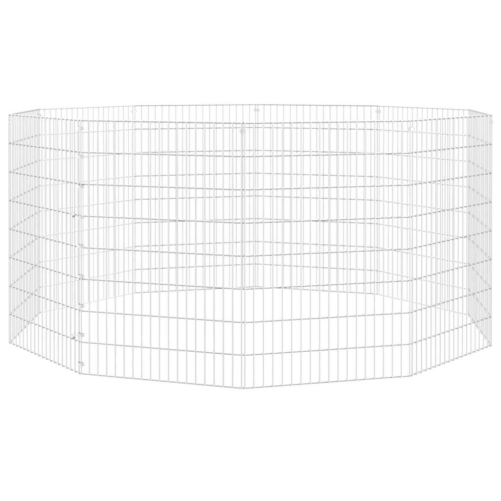 Recinto per Animali Ruspante 10 Pannelli 54x80 cm Ferro Zincato