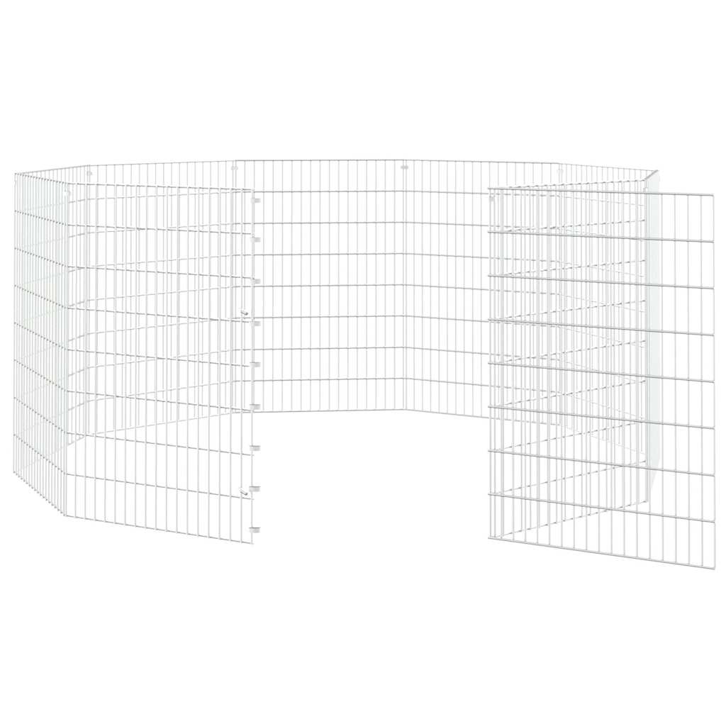 Recinto per Animali Ruspante 10 Pannelli 54x80 cm Ferro Zincato