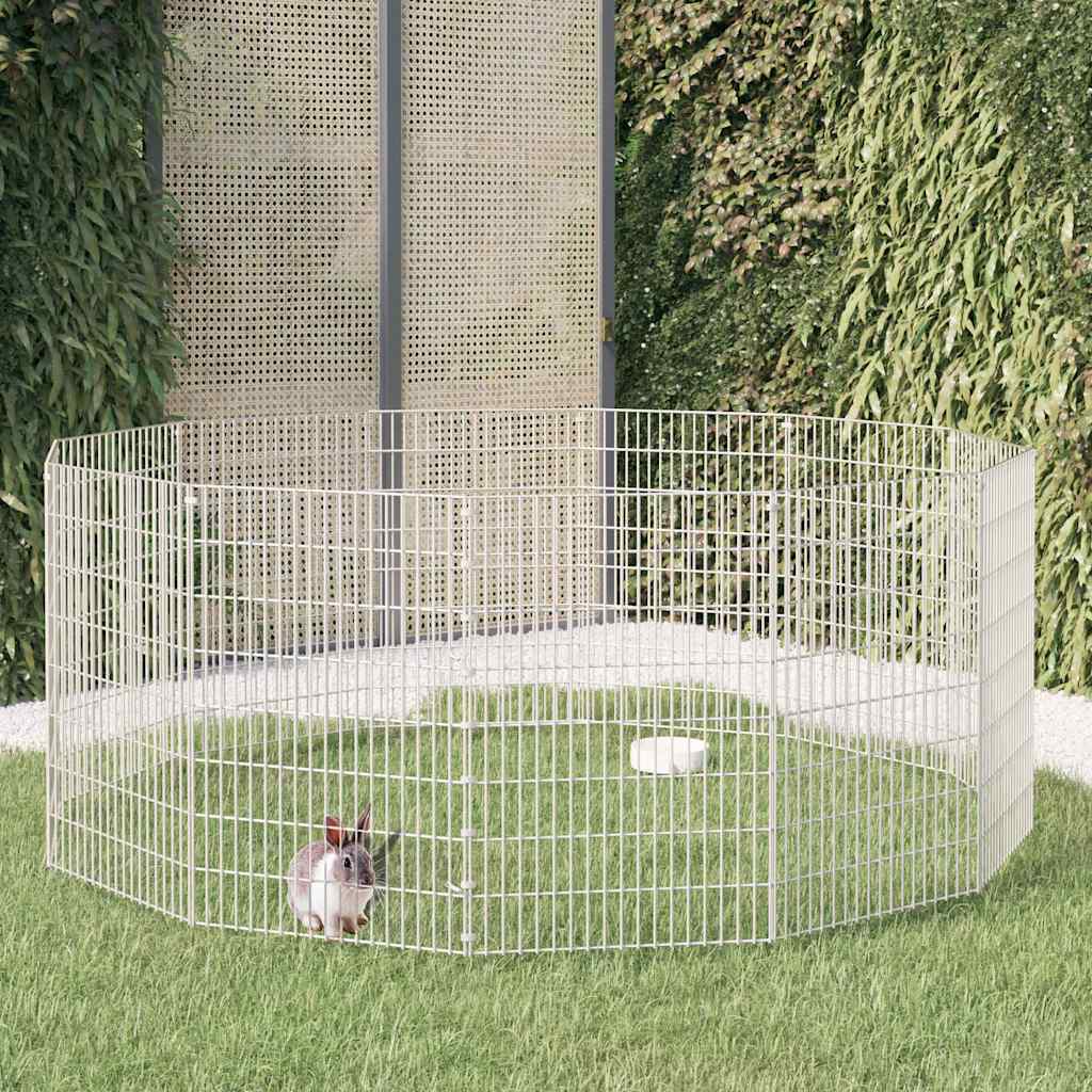Recinto per Animali Ruspante 12 Pannelli 54x80 cm Ferro Zincato