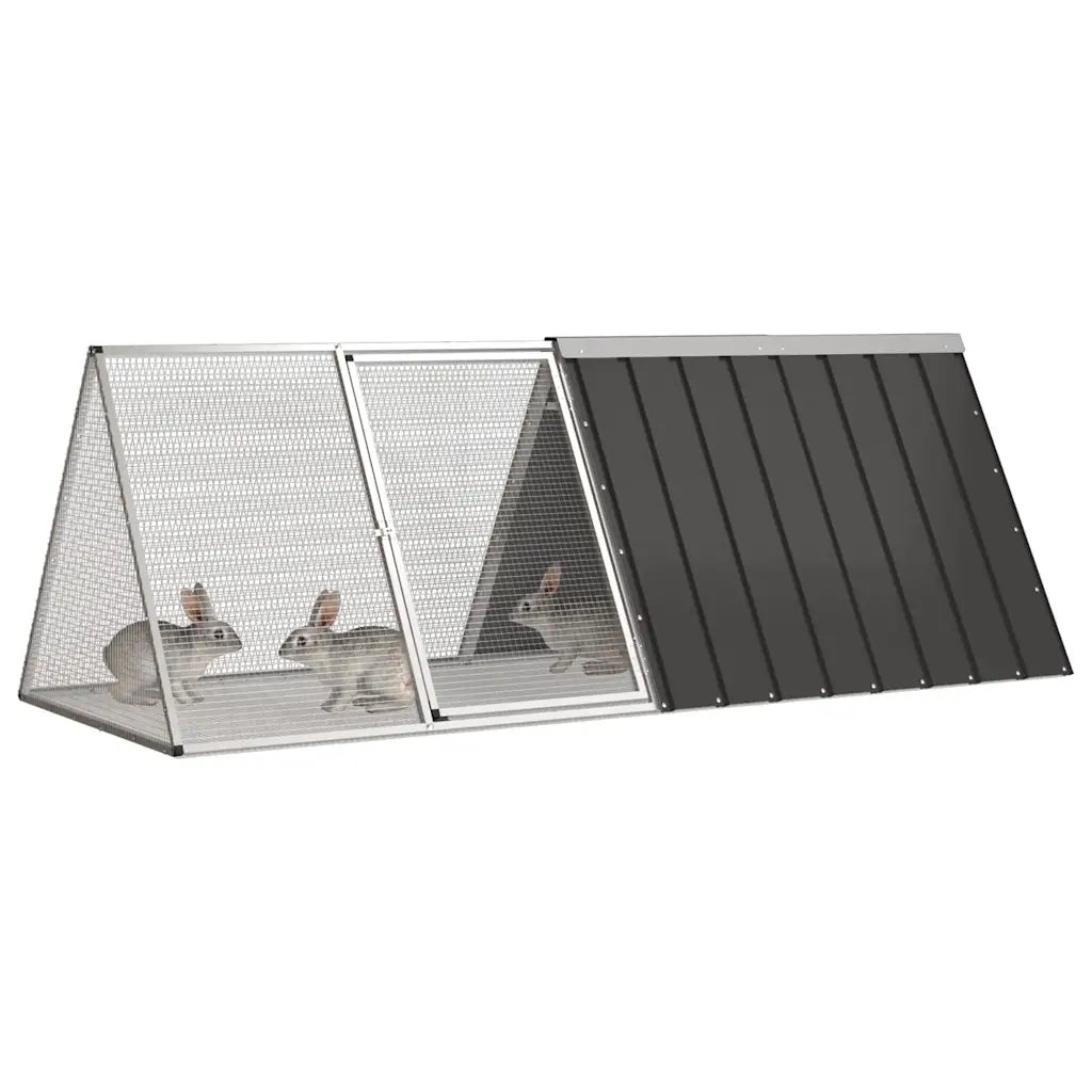 Gabbia per conigli 201,5x80,5x71 cm in acciaio zincato