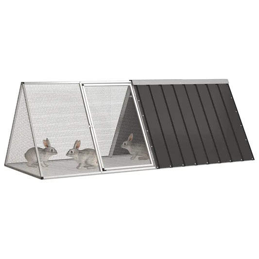 Gabbia per conigli 201,5x80,5x71 cm in acciaio zincato
