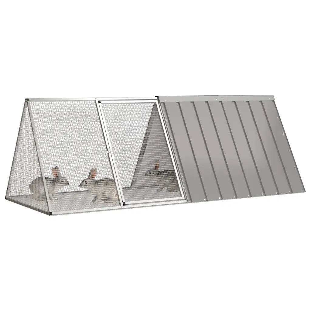 Gabbia per conigli 201,5x80,5x71 cm in acciaio zincato