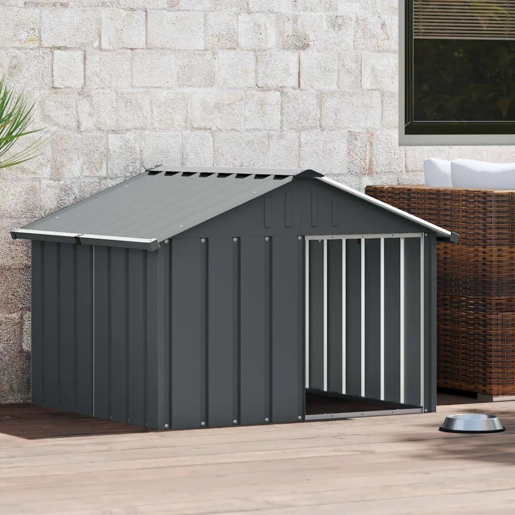 Casetta per cani 116,5x103x81,5 cm acciaio zincato