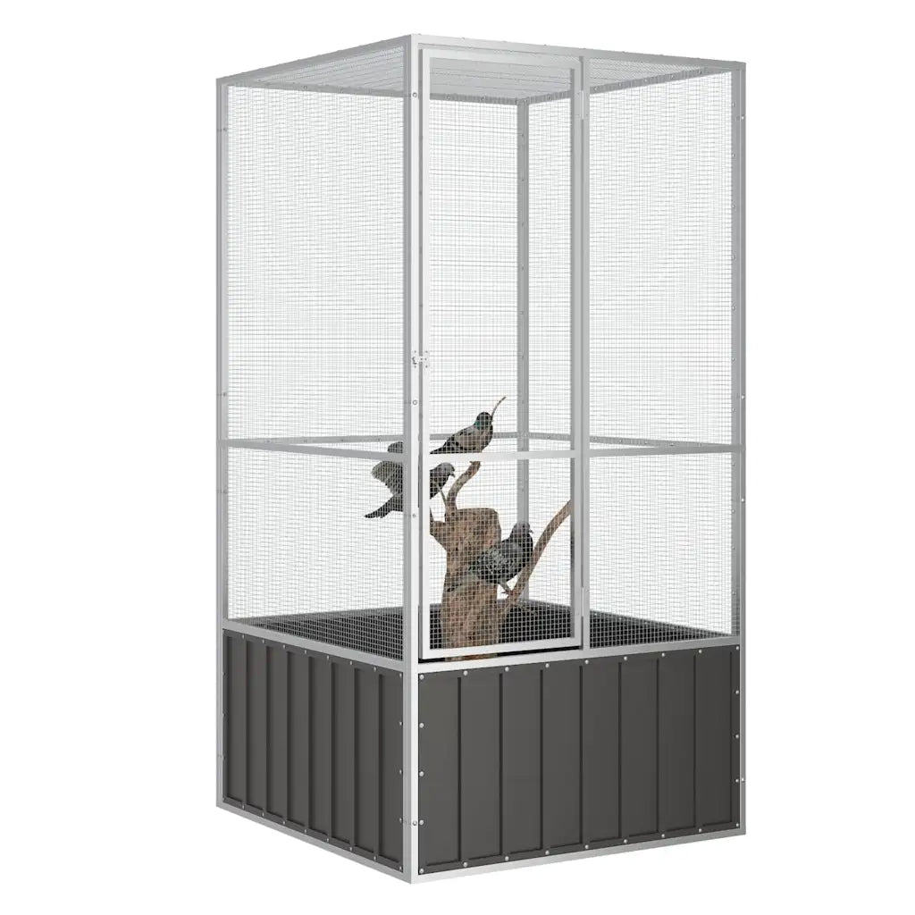 Gabbia per uccelli 111x107x211,5 cm acciaio zincato