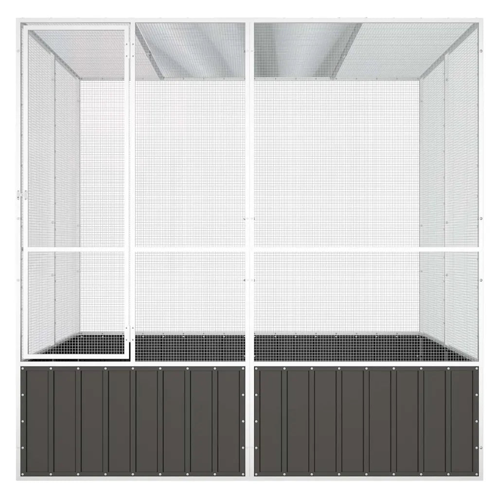 Gabbia per uccelli 213,5x217,5x211,5 cm in acciaio zincato