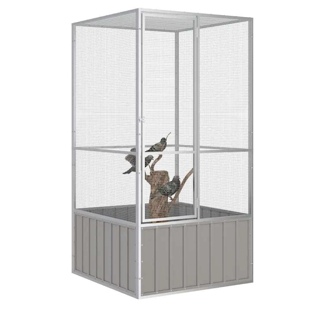 Gabbia per uccelli 111x107x211,5 cm acciaio zincato