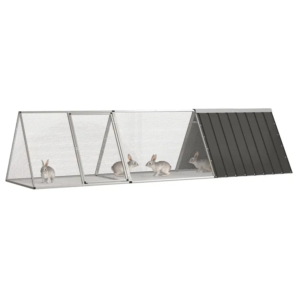 Gabbia per conigli 302,5x80,5x71 cm in acciaio zincato