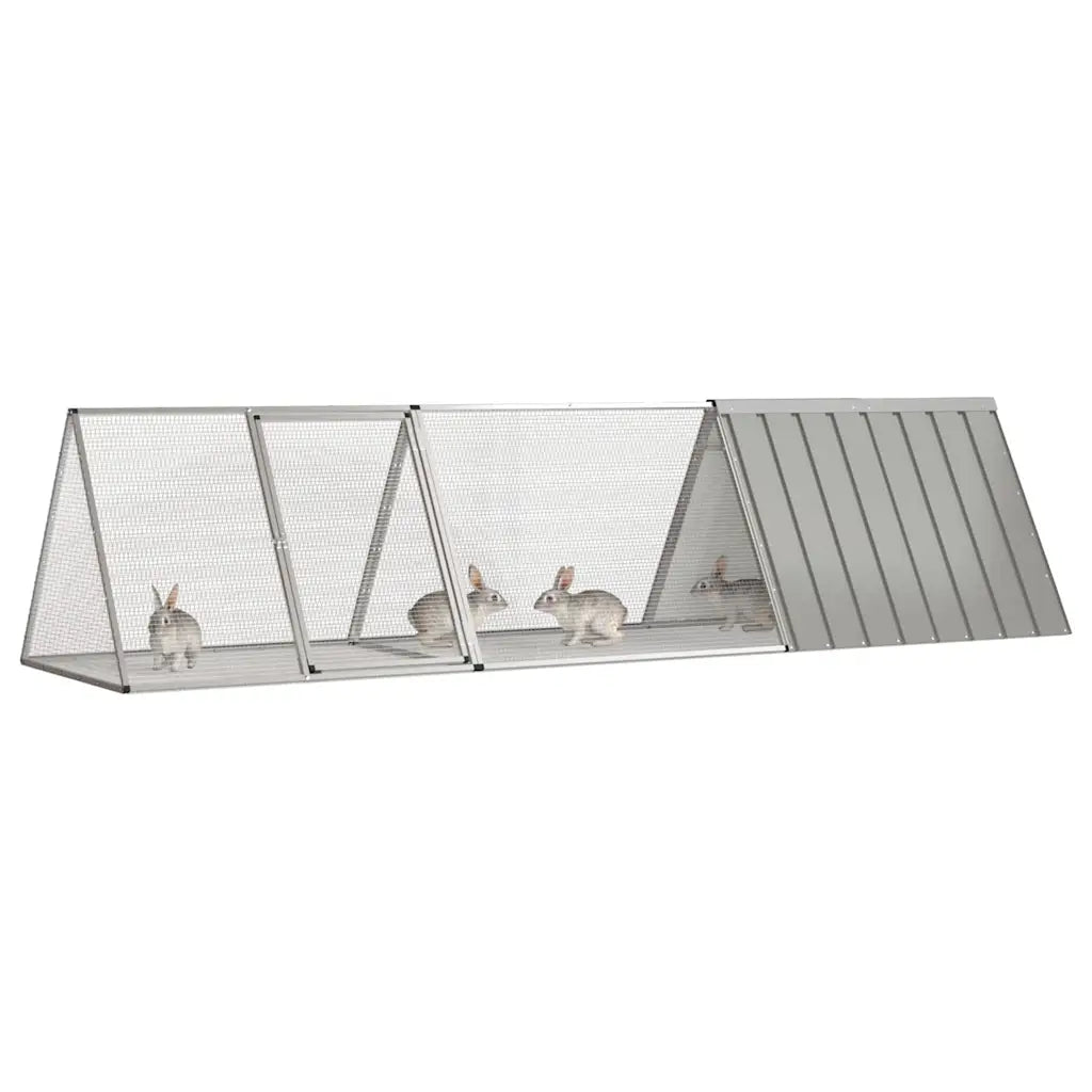 Gabbia per conigli 302,5x80,5x71 cm in acciaio zincato