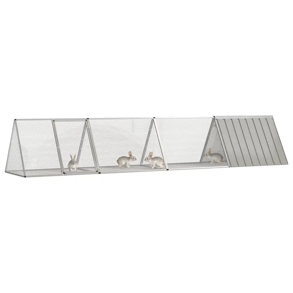 Gabbia per conigli 403,5x80,5x71 cm in acciaio zincato con estensioni