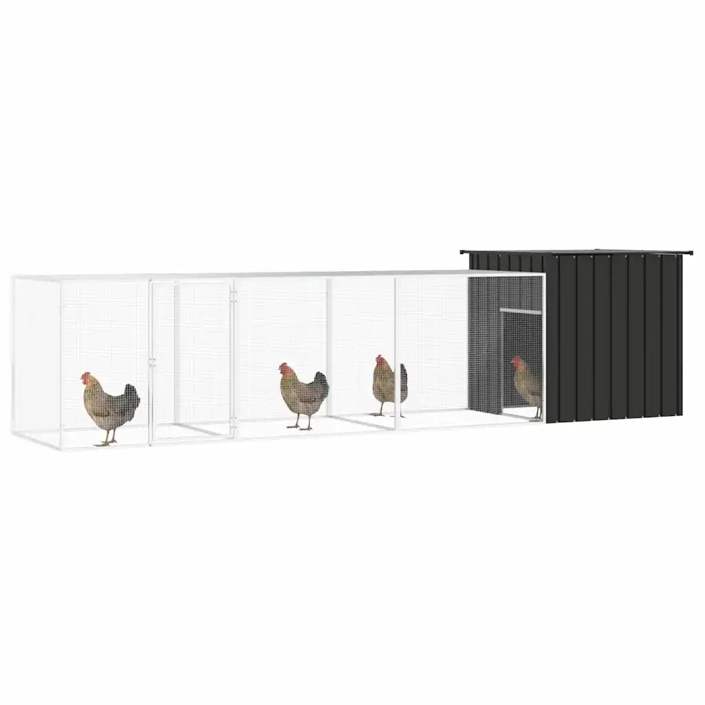 Gabbia per polli 400x91x100 cm in acciaio zincato con 2 estensioni