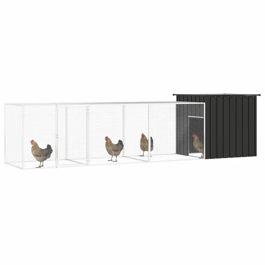 Gabbia per polli 400x91x100 cm in acciaio zincato con 2 estensioni