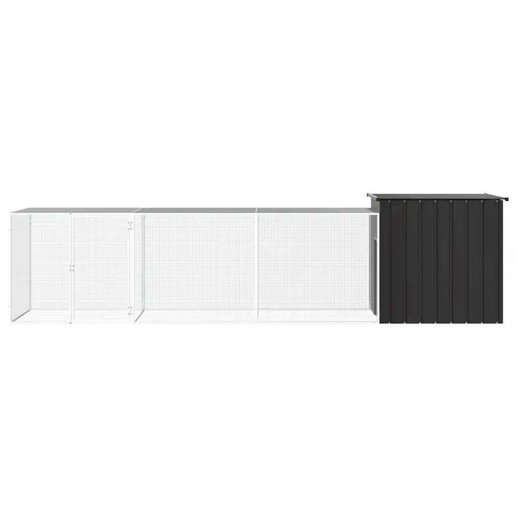 Gabbia per polli 400x91x100 cm in acciaio zincato con 2 estensioni