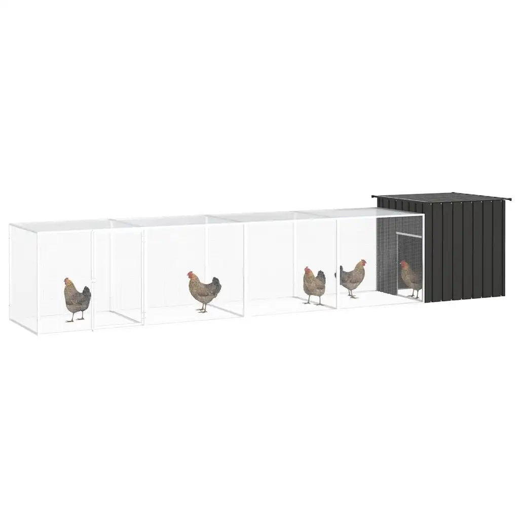 Gabbia per polli 500x91x100 cm in acciaio zincato con 3 estensioni