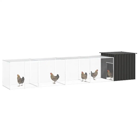 Gabbia per polli 500x91x100 cm in acciaio zincato con 3 estensioni