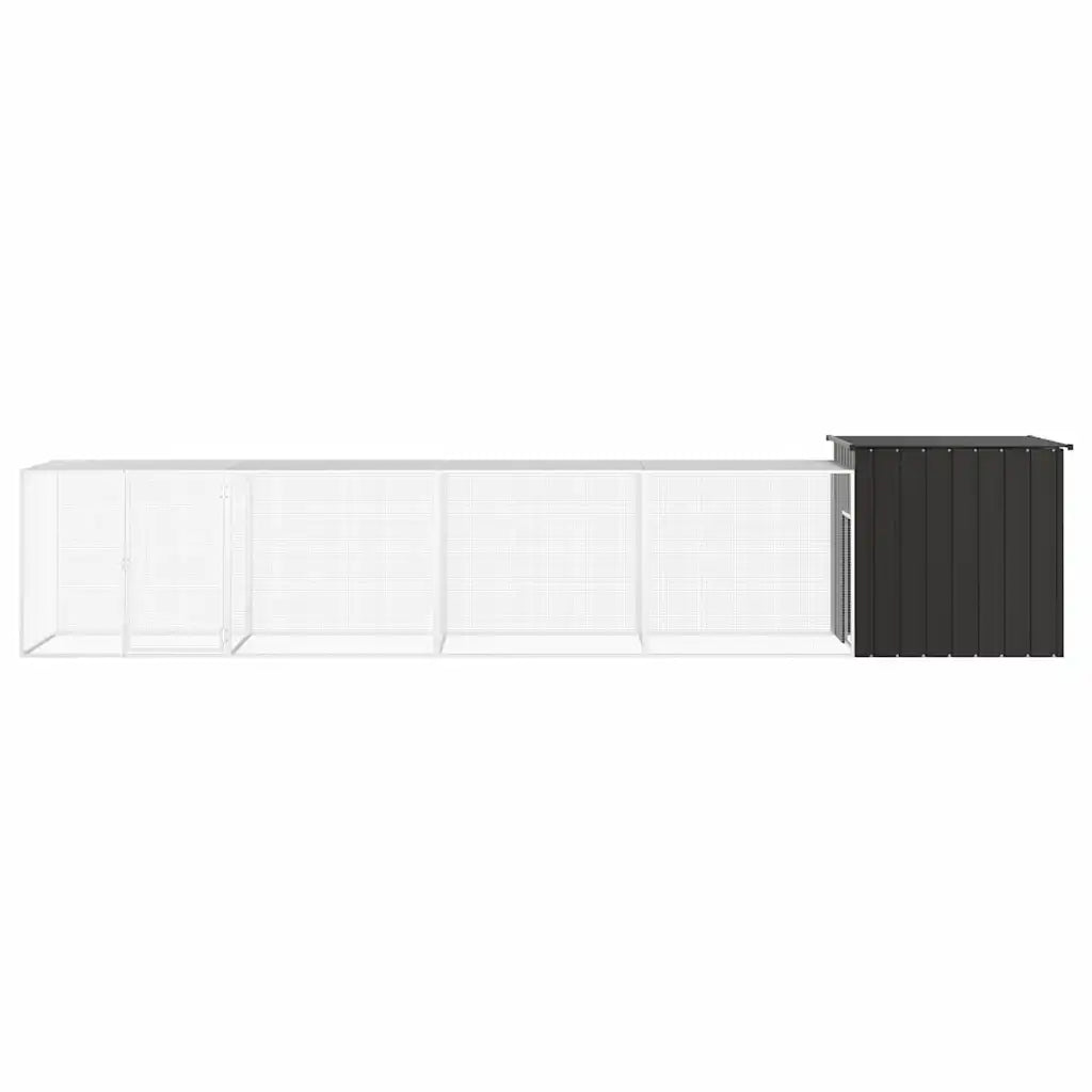 Gabbia per polli 500x91x100 cm in acciaio zincato con 3 estensioni