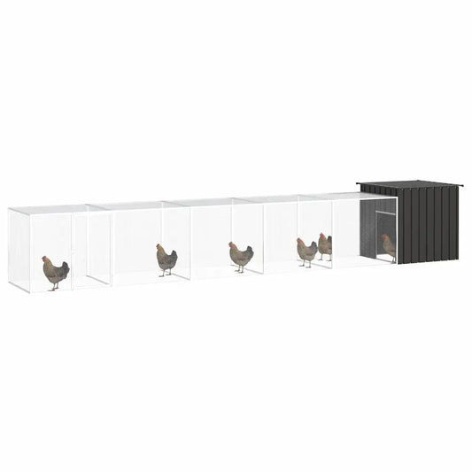 Gabbia per polli 600x91x100 cm in acciaio zincato con 4 estensioni