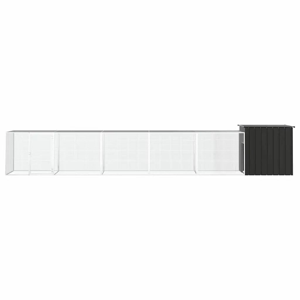 Gabbia per polli 600x91x100 cm in acciaio zincato con 4 estensioni