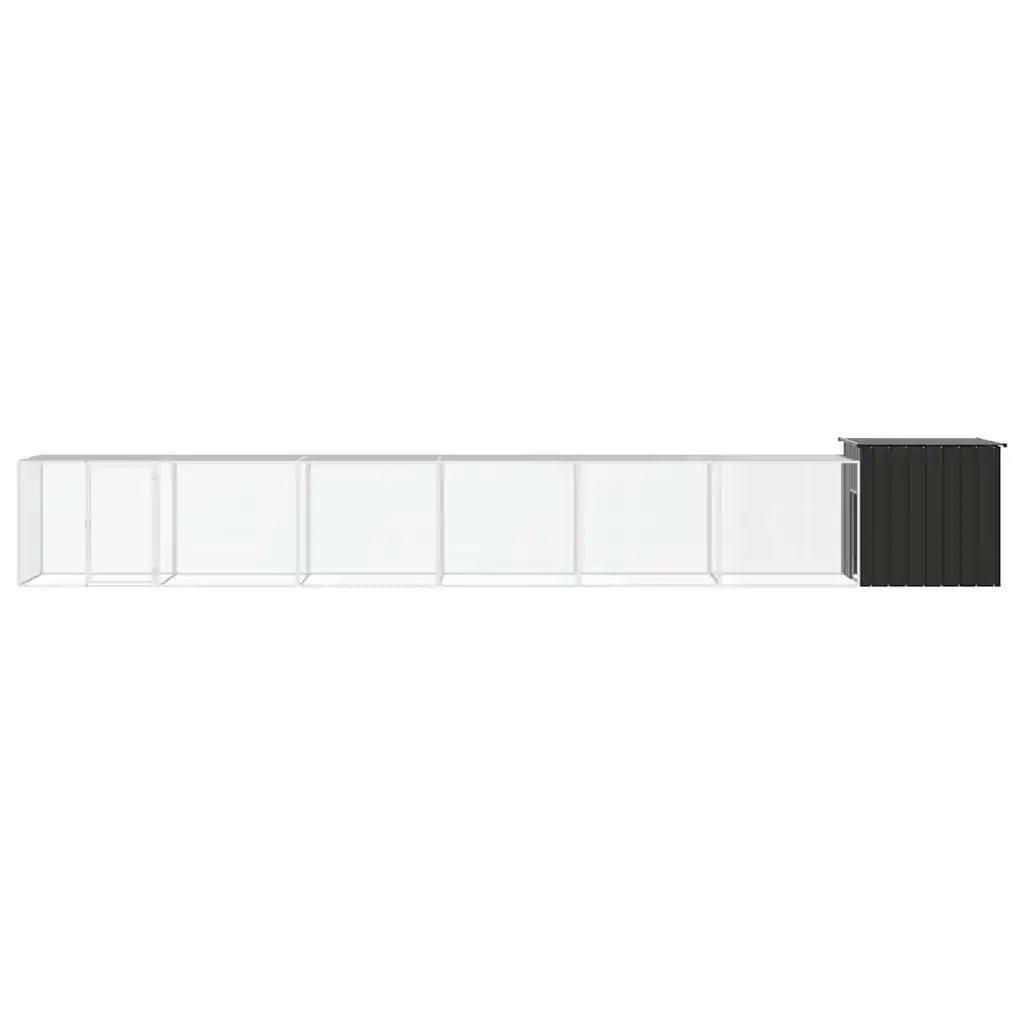 Gabbia per polli 700x91x100 cm in acciaio zincato con 5 estensioni