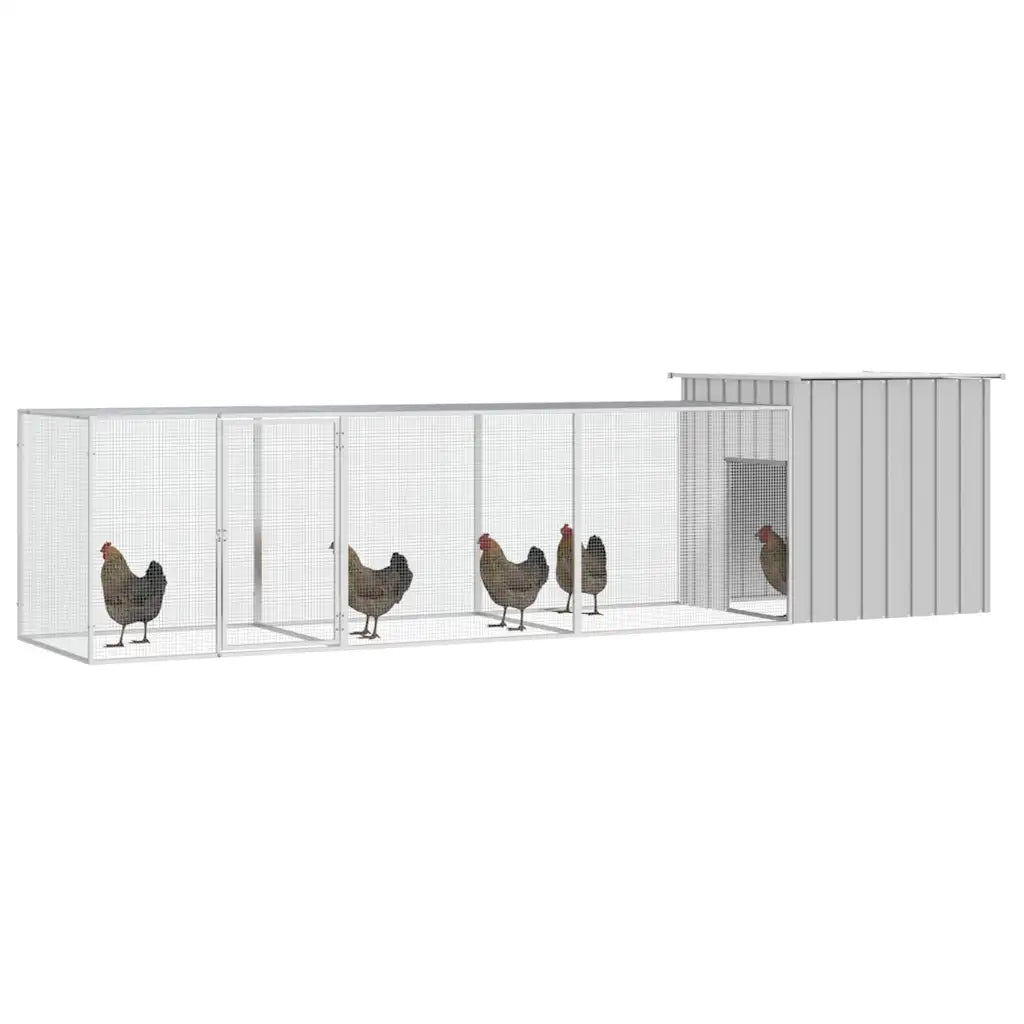 Gabbia per polli 400x91x100 cm in acciaio zincato con 2 estensioni