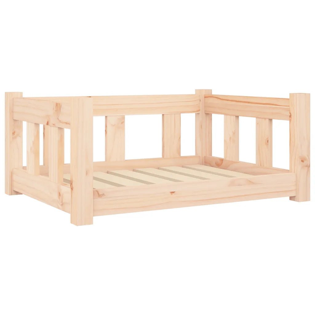 Letto per cani in legno di pino massello 65,5x50,5x28 cm