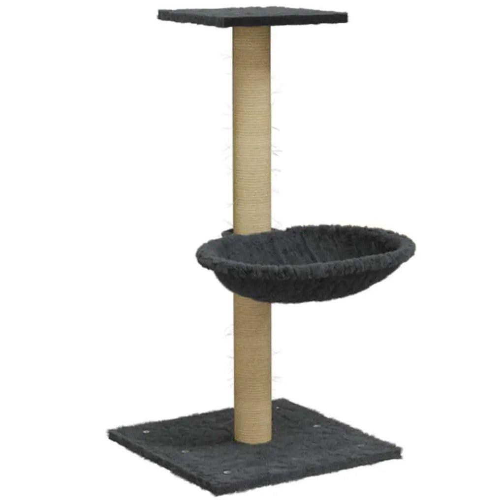 Albero per gatti con palo tiragraffi in sisal 35x35x74 cm