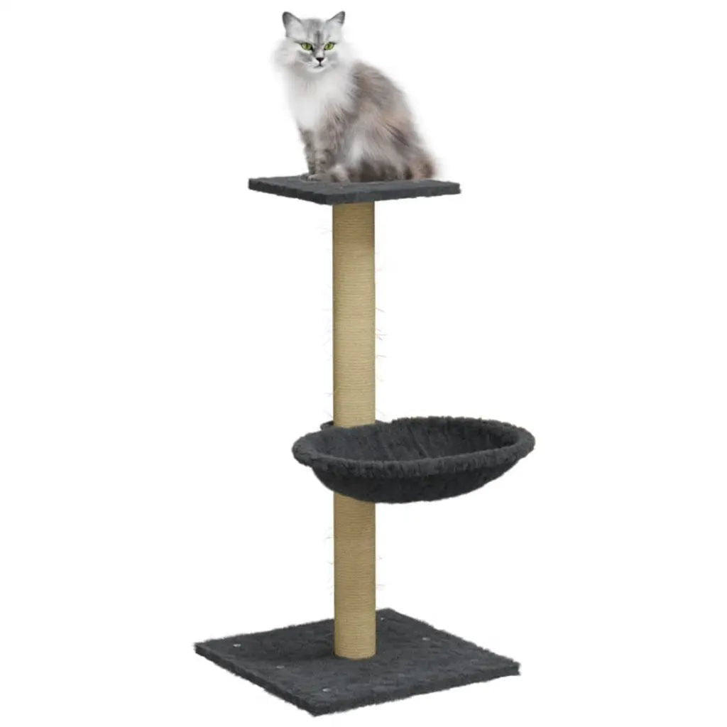 Albero per gatti con palo tiragraffi in sisal 35x35x74 cm