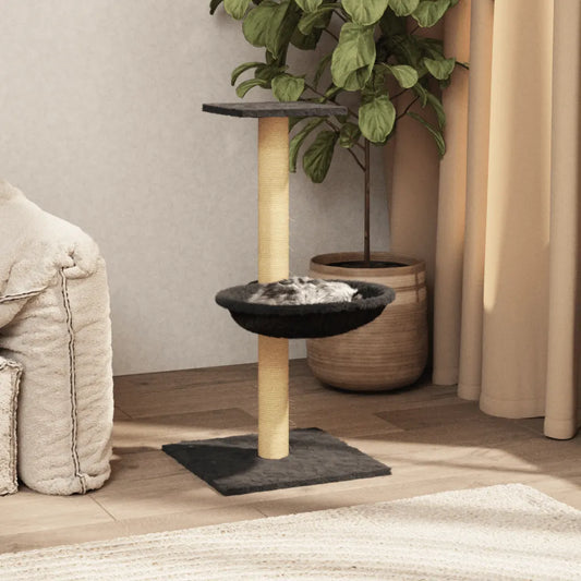 Albero per gatti con palo tiragraffi in sisal 35x35x74 cm