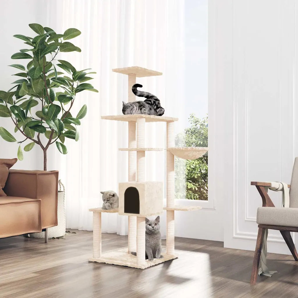 Albero per gatti con tiragraffi in sisal 78,5x65x142 cm