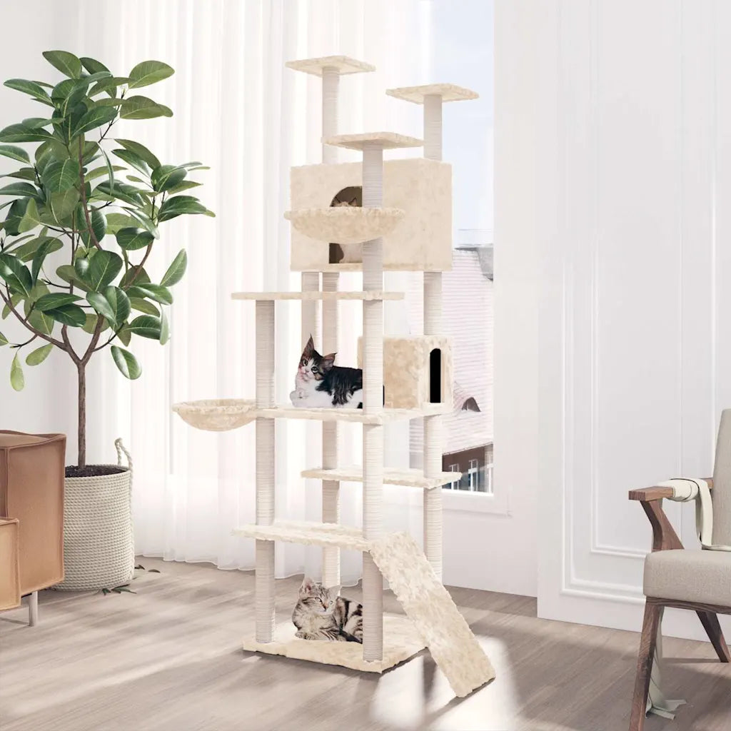 Albero per gatti con tiragraffi in sisal 104x78x191 cm