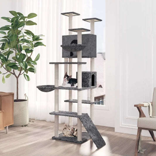 Albero per gatti con tiragraffi in sisal 104x78x191 cm
