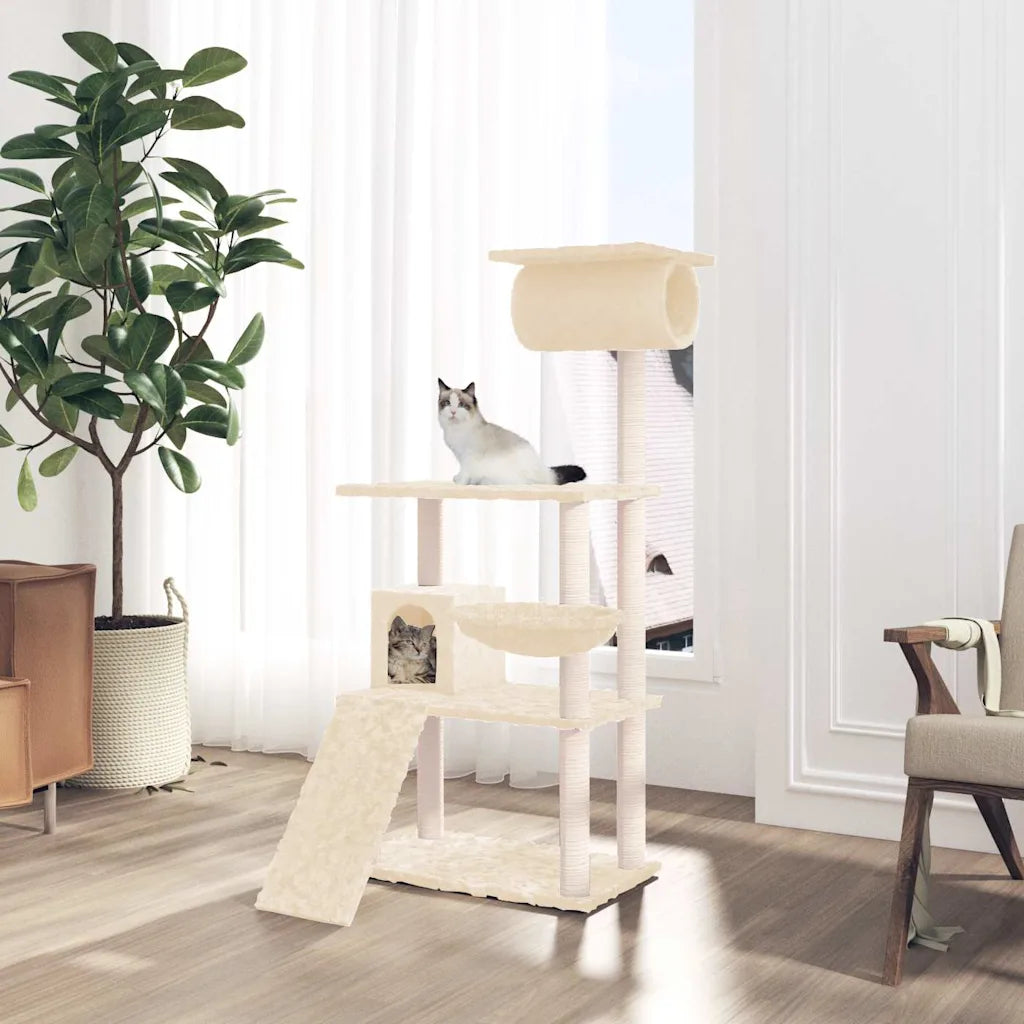 Albero per gatti con tiragraffi in sisal 76,5x70x131 cm