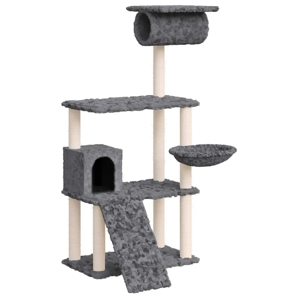 Albero per gatti con tiragraffi in sisal 76,5x70x131 cm