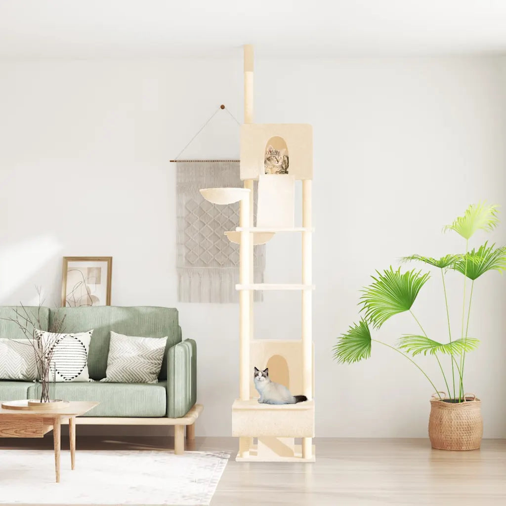Albero per gatti pavimento-soffitto 48x91x277-303 cm