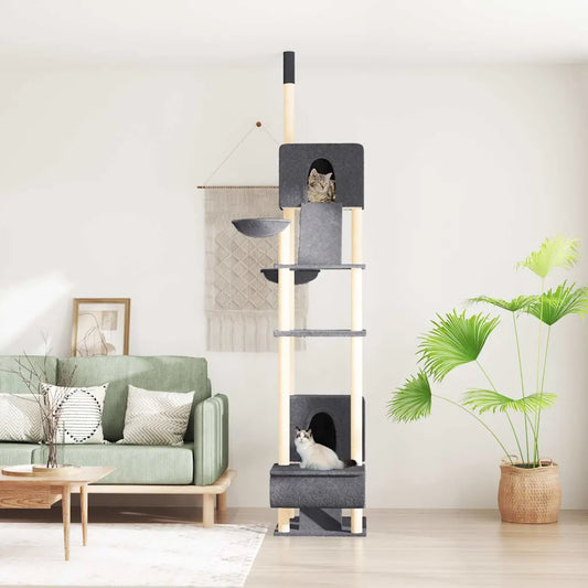 Albero per gatti pavimento-soffitto 48x91x277-303 cm