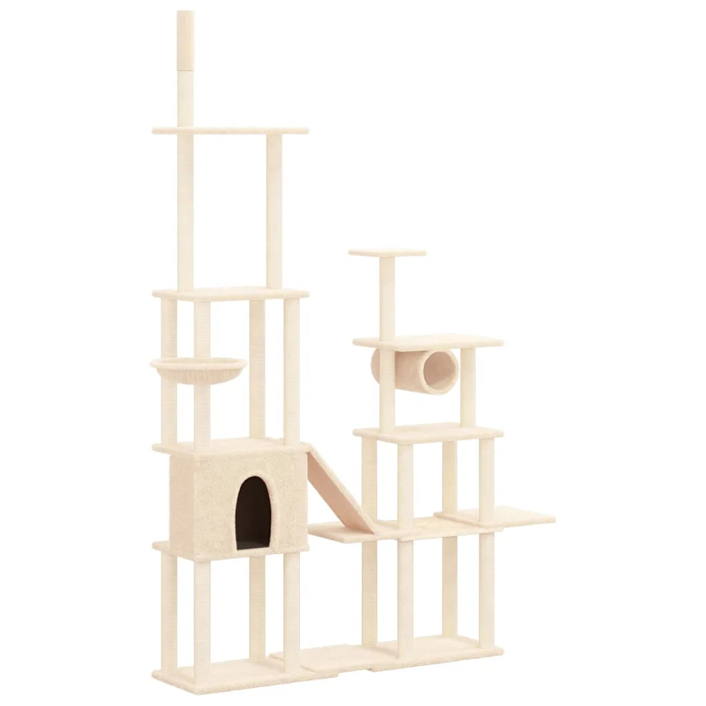Albero per gatti con tiragraffi in sisal 166x35x279 cm