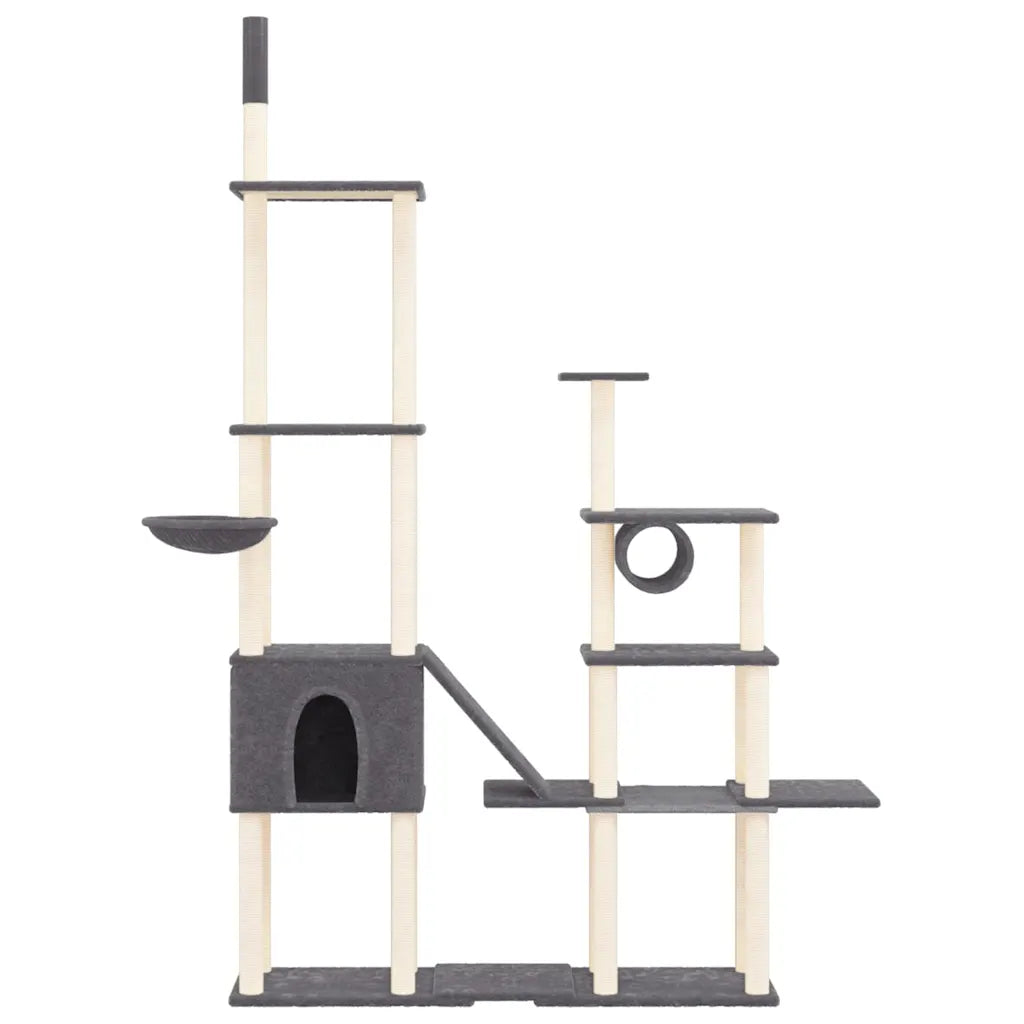 Albero per gatti con tiragraffi in sisal 166x35x279 cm