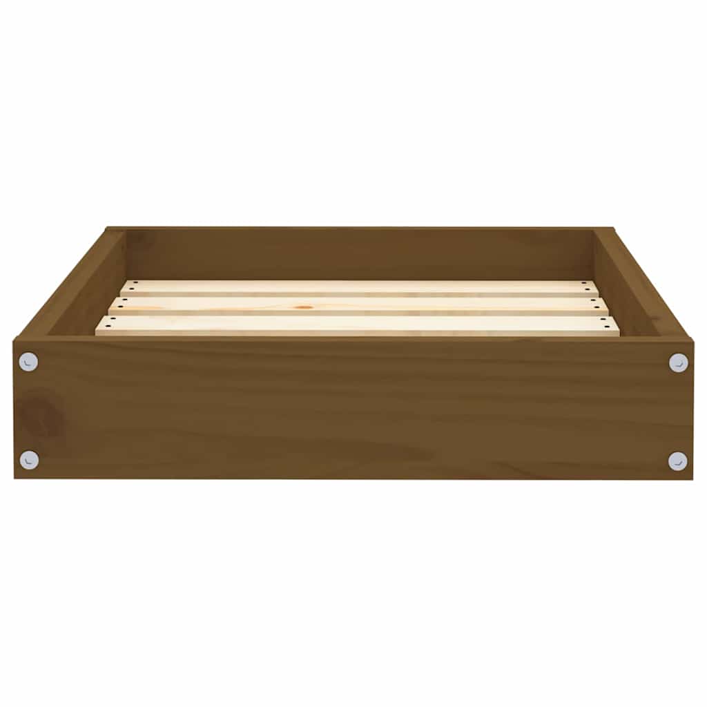 Cuccia per Cani Ambrata 51,5x44x9 cm in Legno Massello di Pino